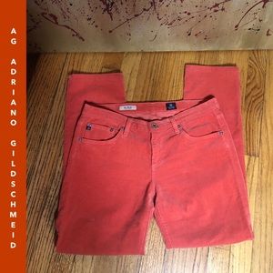 SZ 30-AG ADRIANO GOLDSCHMIED ORANGE CORDUROY JEANS